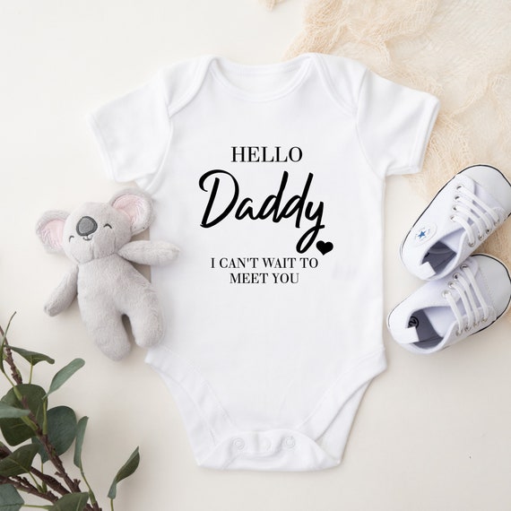 Hello Daddy Baby Grow Announcement, Personalised Baby Grow, New Dad Vest,  Personalised Baby Grow, Custom Baby Vest, Daddy to be,