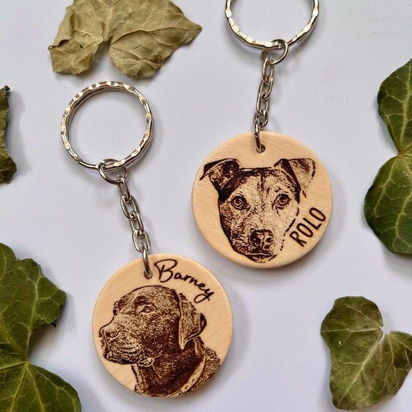 Pet keyring, Engraved dog wood slice keyring, Dog mum gift, Mother's day gift, Present from the dog, Dog mum, Gift from dog