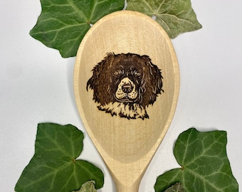 Personalised engraved wooden spoon, Springer spaniel lover, Kitchen decoration, Mother’s day present, Engraved dog gift