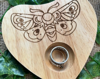 Moth egg holder, wood ring holder, egg board, mini egg holder, Luna moth, moth lover gift