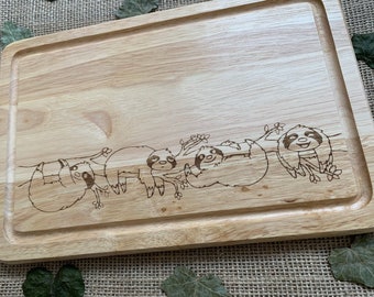Sloth chopping board, funny sloth, Sloth Gift, Sloth home warming present, Gift for her, Animal lover, Chopping board gift, Present for mum