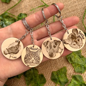 Pet keyring, Engraved dog wood slice keyring, Dog mum gift, Mother's day gift, Present from the dog, Dog mum, Gift from dog image 4