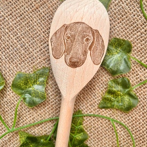 Your dog on a wooden spoon, Custom engraved wood spoon, father&#39;s Day present, Dog lover, Personalised dog items, valentines gift from pet