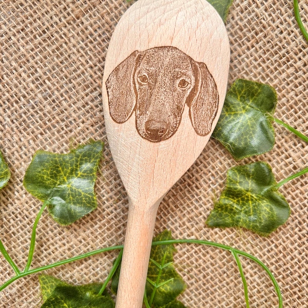 Your dog on a wooden spoon, Custom engraved wood spoon, Mother’s Day present, Dog lover, Personalised dog items, valentines gift from pet