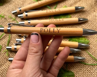Personalised pen, custom pen, bamboo pen, name pen, eco-friendly pen, add name on pen, my name, name present business name gift, teacher