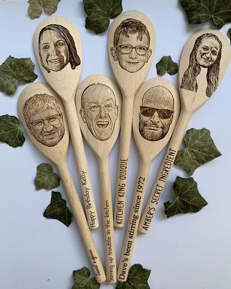 Your face on a spoon, Engraved wooden spoon, gift for mum, , Big spoon little spoon, Gag gift, joke present, mother's day present zdjęcie 6