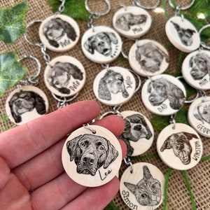 Pet keyring, Engraved wooden keyring, Dog dad gift, Father’s Day Gift, Present for dog dad, Dog mum, Memorial keepsake, Paw parent