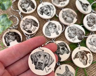 Pet keyring, Engraved wooden keyring, Dog dad gift, Father’s Day Gift, Present for dog dad, Dog mum, Memorial keepsake, Paw parent