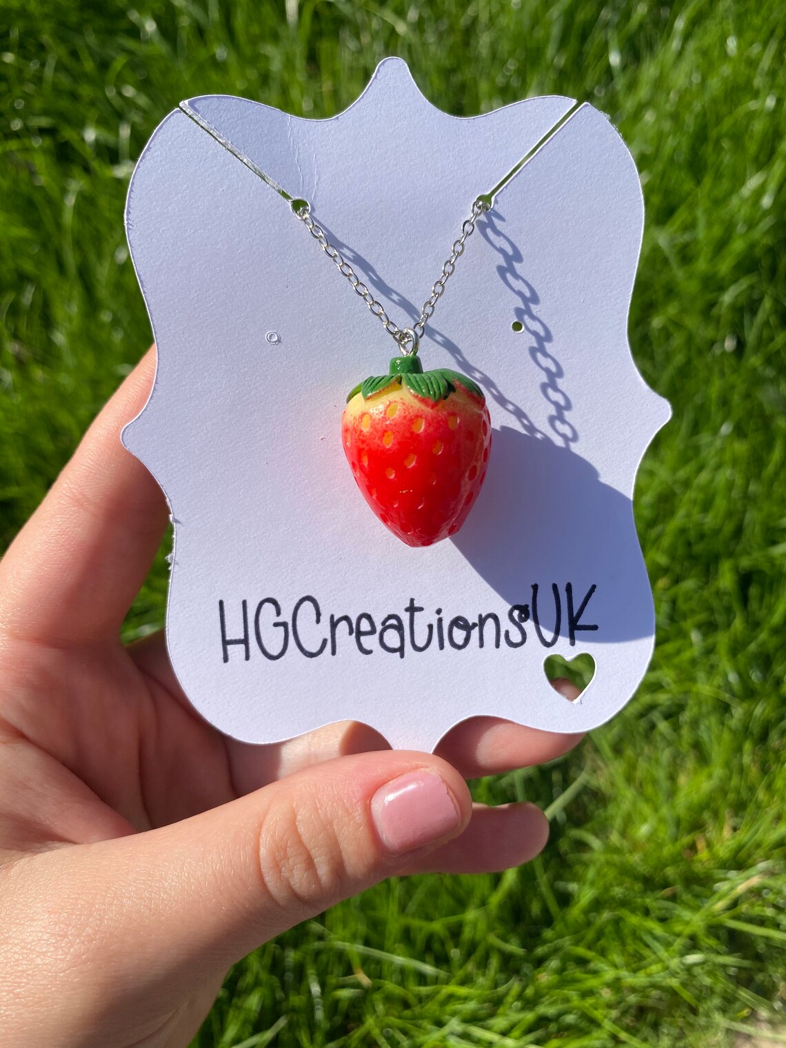 Strawberry necklace Strawberry pendant Gold chain strawberry Etsy