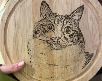 Custom Engraved Pet Chopping Board: Cat Lover Gift