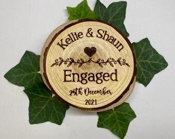 Engagement gift, Engagement present, Engraved magnet, Engagement ornament, Engagement gifts , Engagement keepsake