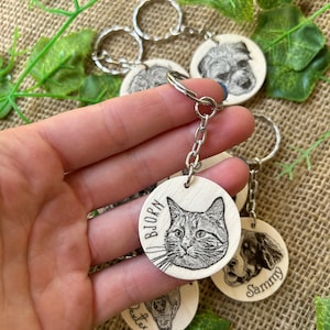 Cat keyring, Engraved wooden keyring, Cat dad, Cat mum, Present from the Cat, Paw parent, Mother’s Day Gift, Custom present for mum