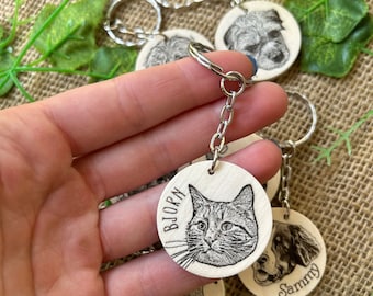 Cat keyring, Engraved wooden keyring, Cat dad, Cat mum, Present from the Cat, Paw parent, Mother’s Day Gift, Custom present for mum