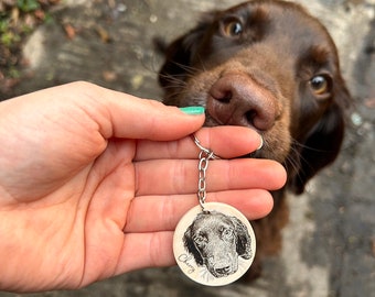 Custom pet keyring, Engraved dog wood keyring, Your pet laser engraved, Personalised key chain from pet, Father’s Day Gift, Paw parent