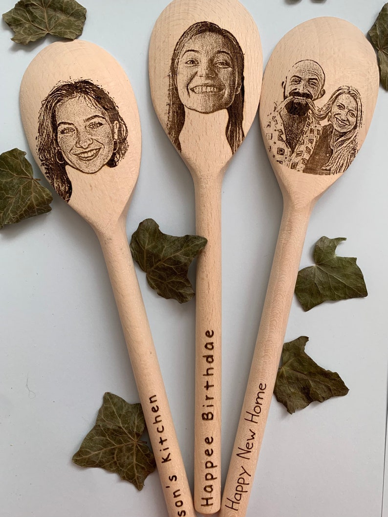 Your face on a spoon, Engraved wooden spoon, gift for mum, , Big spoon little spoon, Gag gift, joke present, mother's day present zdjęcie 9