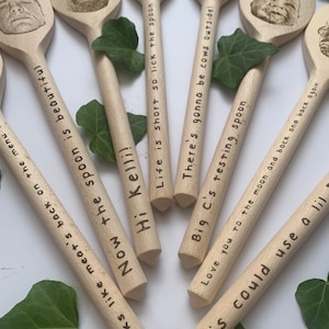 Your face on a spoon, Engraved wooden spoon, gift for mum, , Big spoon little spoon, Gag gift, joke present, mother's day present zdjęcie 8