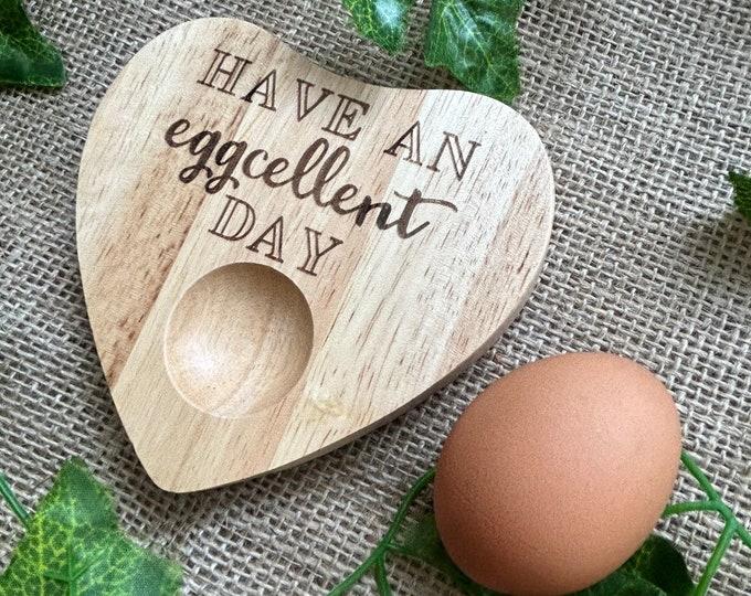 Have an eggcellent day, egg holder, Egg and solider board, Novelty gift, Joke egg present, Valentines joke gift for him