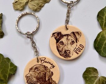 Pet keyring, Engraved dog wood slice keyring, Dog mum gift, Father’s Day gift keychain, Present from the dog, Custom pet keyring, Dog dad