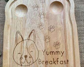 Custom dippy egg board, Dog themed breakfast board, Children’s egg and soldiers, personalised kids present,