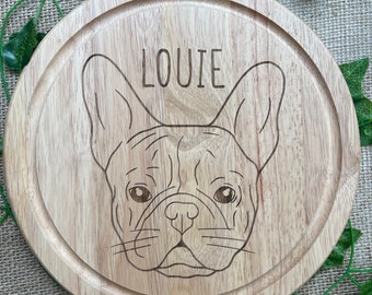 Tabla de servir con raza de perro grabada: regalo personalizado para tu mascota