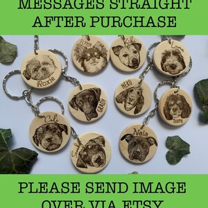 Pet keyring, Engraved dog wood slice keyring, Dog mum gift, Mother's day gift, Present from the dog, Dog mum, Gift from dog image 2