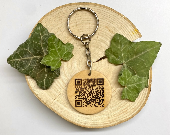 YouTube QR code keyring, Video key chain, Mother's day present, Couple keyring, Anniversary present, Music gift, Song QR Code