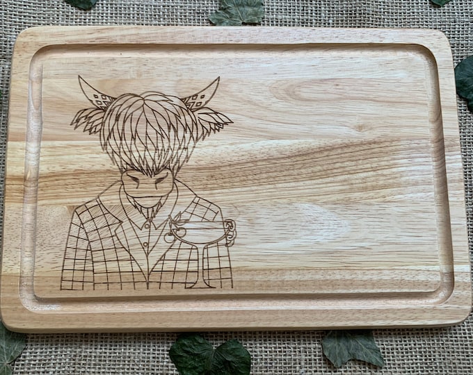 Highland cow chopping board, Country home warming present, Gift for her, Chopping board gift, quirky highland cow