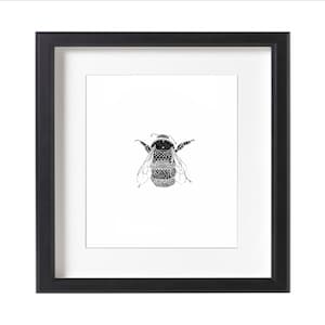 Bumble Bee Miniature Pen and Ink Drawing Fine Art Print