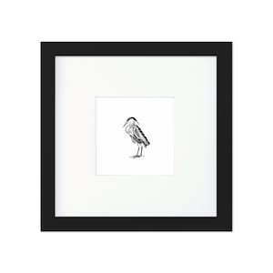 Blue Heron Miniature Pen and Ink Drawing Fine Art Print