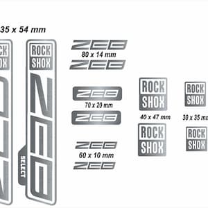 Custom Decals fit MTB fork RockShox ZEB SELECT,  2020-2024