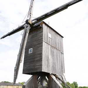 Alte hölzerne Windmühle, Retro, französische Provinz, Frankreich Fotografie, Bauernhaus Wandkunst, Vintage, Provence Wandkunst, Land Wand Dekor