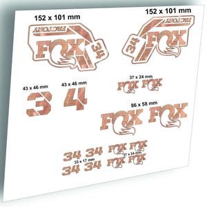 Custom Aufkleber für Gabel Fox 34 Factory Step Cast, 2021
