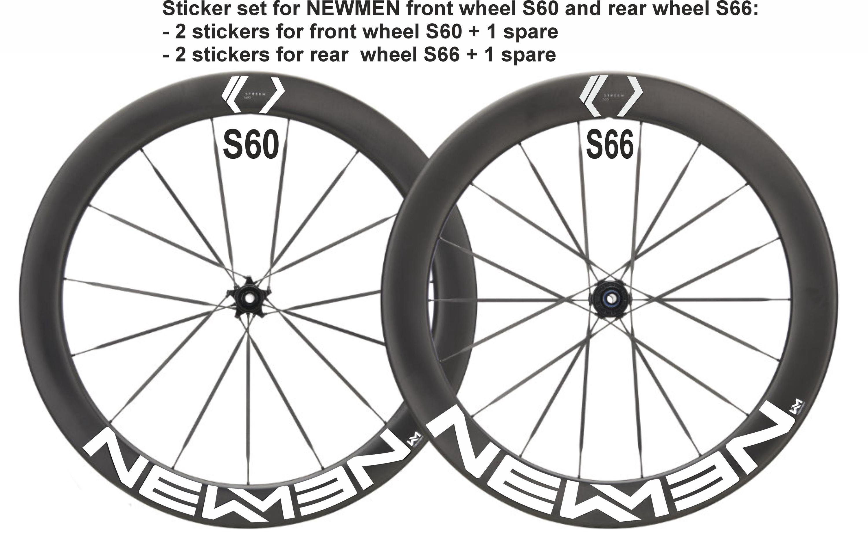 NEWMEN Streem Front S60 Rear S66 Disc Decals for Wheels Custom