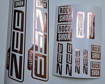 Adesivos personalizados compatíveis com a suspensão dianteira RockShox ZEB SELECT+ para MTB, modelos 2020-2024.