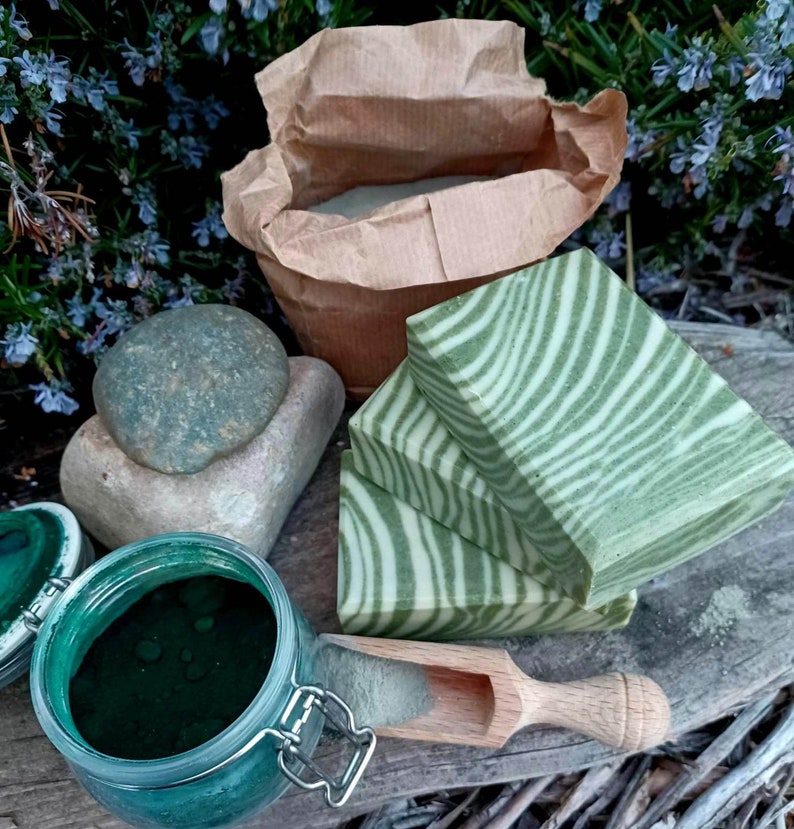 100% natural olive oil Green Clay soap with Mint zdjęcie 2