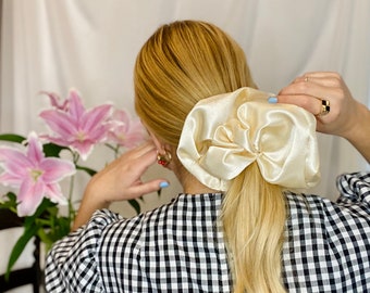 Champagne Satin Giant Scrunchie. Any 2 PLAIN Scrunchies for 16 GBP see separate listing to purchase!