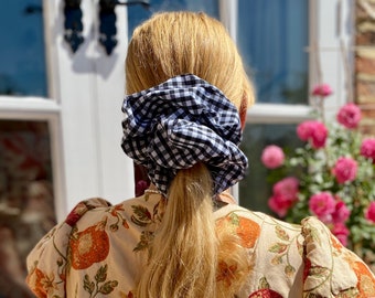 Black Gingham Giant Scrunchie. Any 2 PLAIN Scrunchies for 16 GBP see separate listing to purchase!