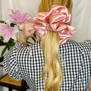 Blush Pink Satin Giant Scrunchie. Any 2 PLAIN Scrunchies for 16 GBP see separate listing to purchase image 2