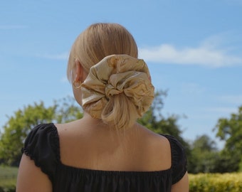 Gold Butterfly Satin Giant Scrunchie. Any 2 PATTERNED Scrunchies for 20 GBP see separate listing to purchase!