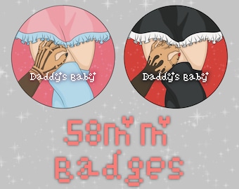 Daddys Baby - 58mm Badges - Holographic