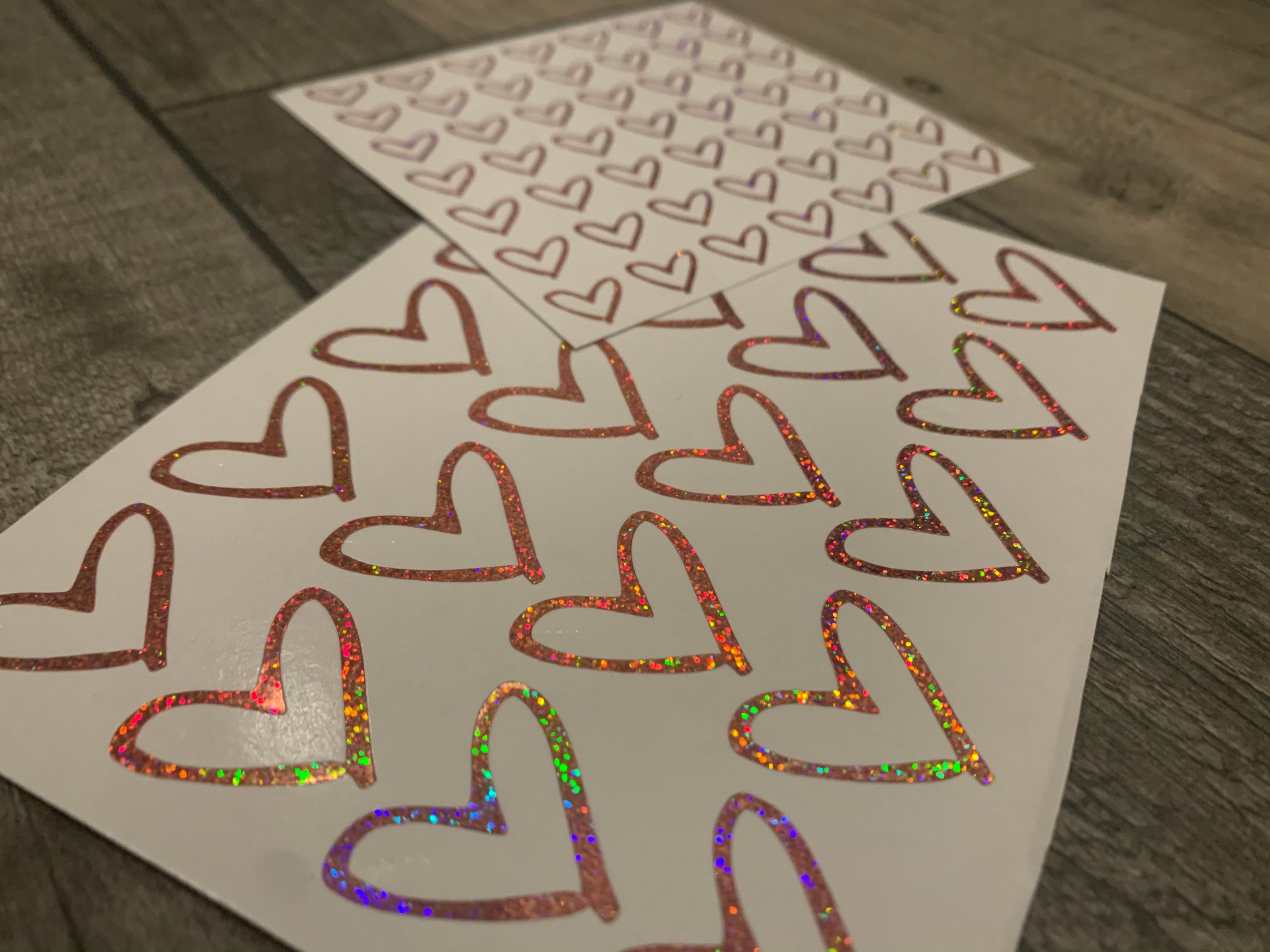 Heart Outline Vinyl Decals | Multiple Hearts Sheet for Personalising …