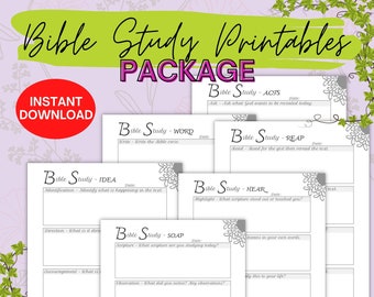 Estudio Bíblico Imprimible / Guía Devocional / Plantillas de Diario Bíblico / Método de Estudio Bíblico SOAP