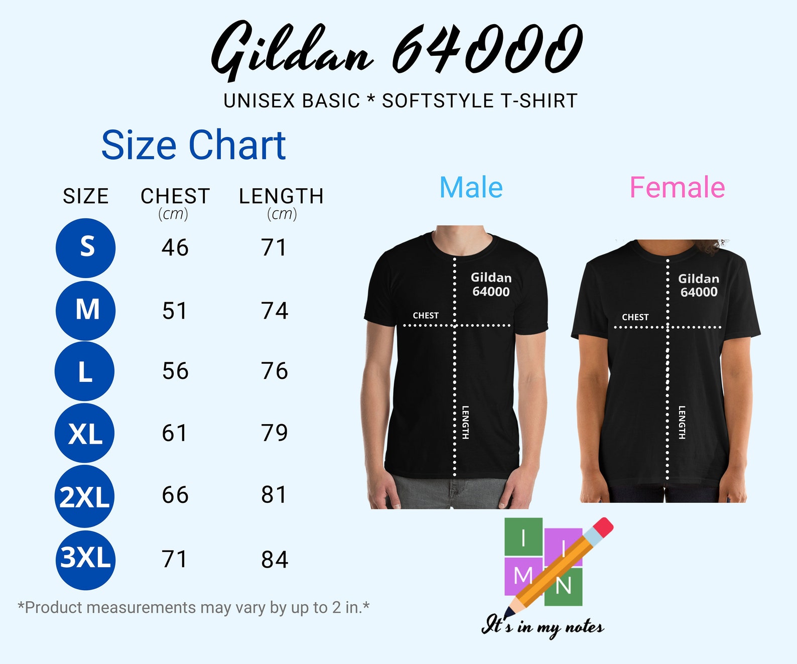 T Shirt Size Chart Cm