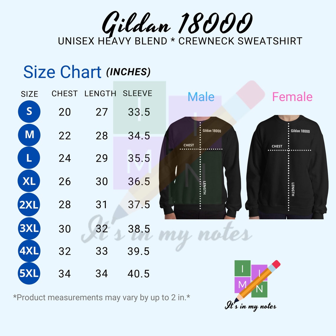 Gildan Sweatshirts Size Chart