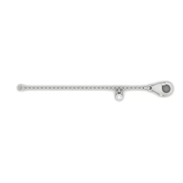 Gold Chain Extender 2 inch 18ct White Gold with Diamond Charm 2” Extension Necklace Bracelet