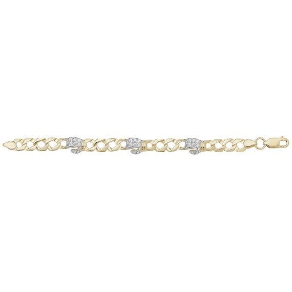 Buy 9ct Gold Babies Cz Triple Boxing Glove Bracelet, 9ct Gold
