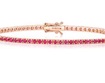 Ruby Bracelet In 18Ct Rose Gold