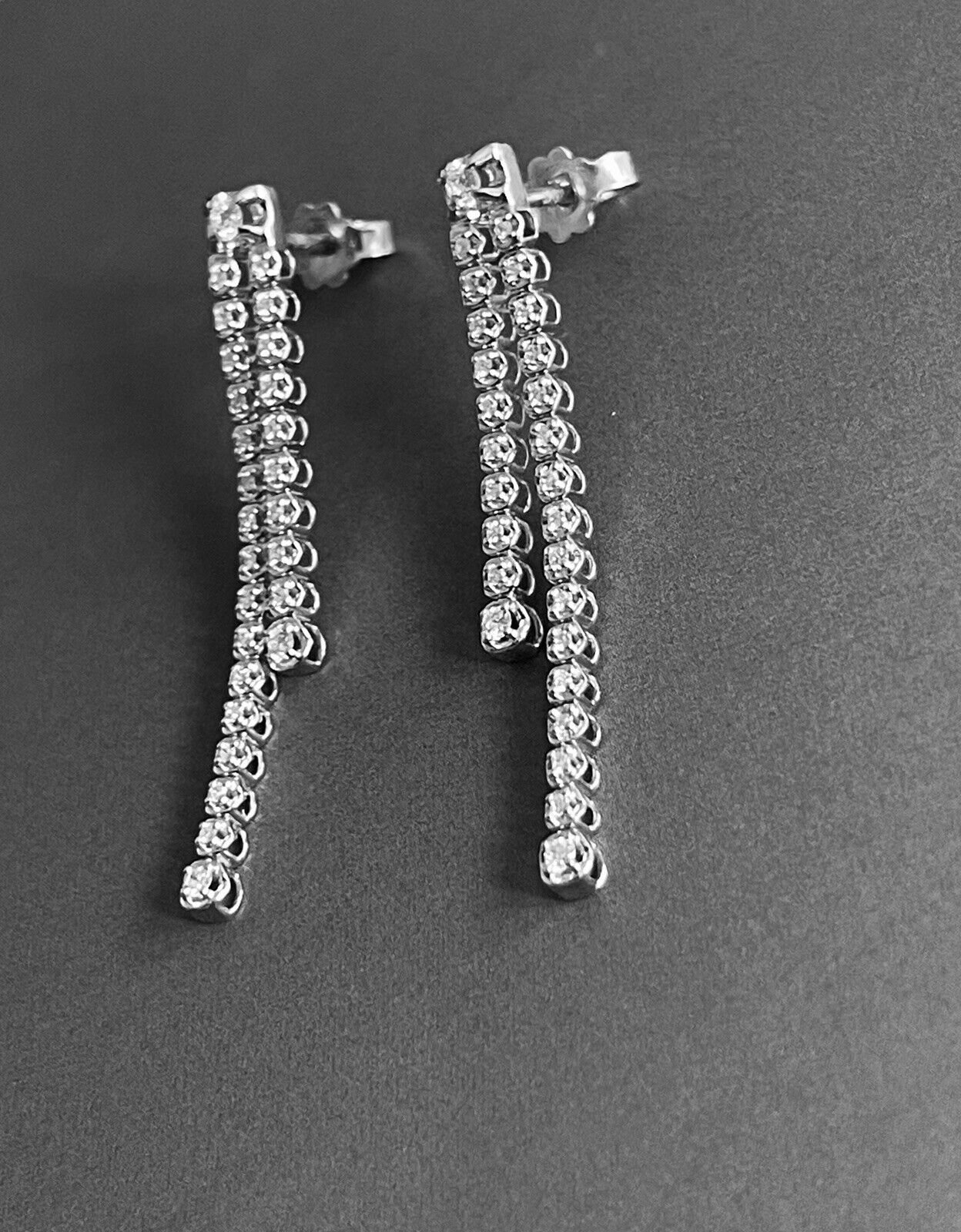 [COLD FRAME] ☆ / SILVER DIAMOND TENNIS HOOP EARRINGS M SILVER DIAMOND TENNIS HOOP EARRINGS M