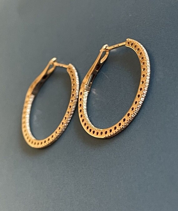 Boucles D'oreilles Créoles En Or Jaune Créé En Laboratoire - Neuf Sans Emballage