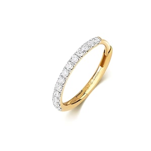 Diamond Cartilage Hoop in 9ct Gold, Diamond Hoop Earrings, 9ct Gold Hoops, Yellow Gold Hoops, Diamond Earrings, Gift for Her